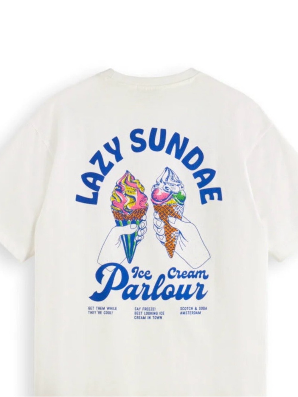 Scotch & Soda White 'Lazy Sundae' Multicolor Ice Cream Graphic Tee